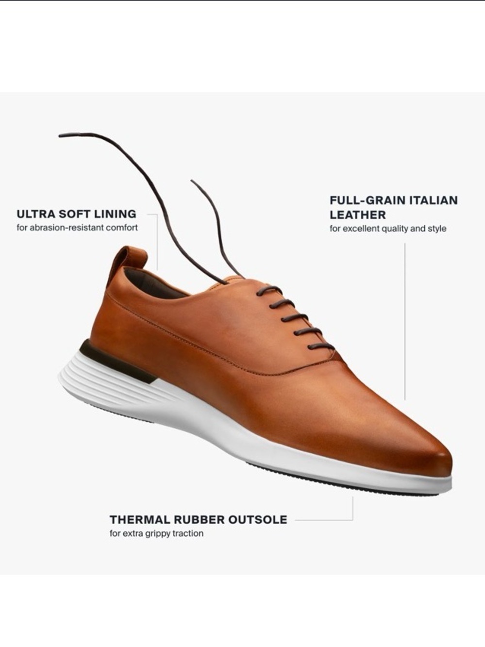 Wolf & Shepard Men's Cognac Leather Derby Shoes